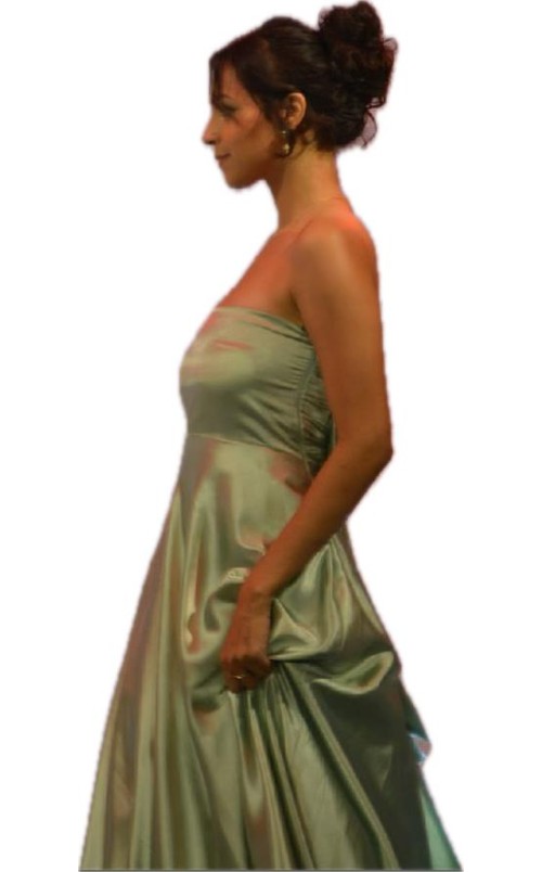 satin green bow dress