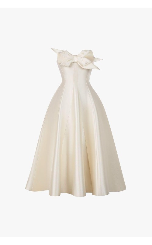 white bow dress