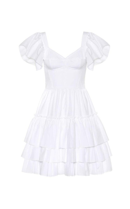 white frill dress